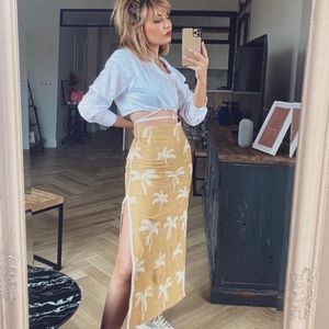 Zara printed midi skirt